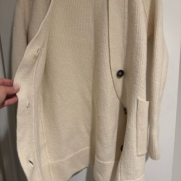 Everlane Cream Button Up Cardigan 100% Wool Sweater Size XS - Picture 8 of 8